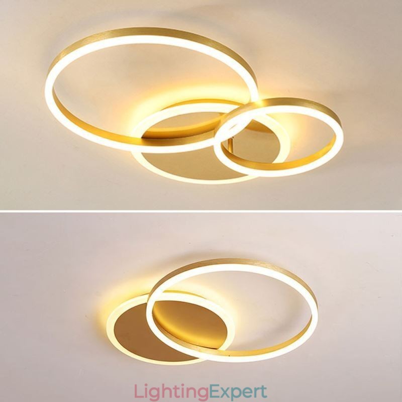 Modern Flush Mount Round Gold Ceiling Light