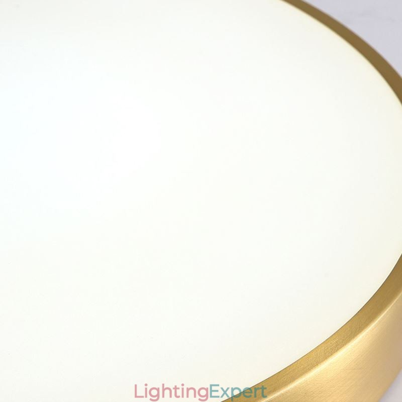 Round Flush Mount Modern Golden Acrylic Ceiling Light