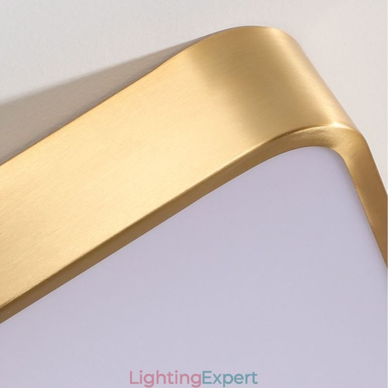 Flush Mount Minimalist Acrylic Square Gold Ceiling Light