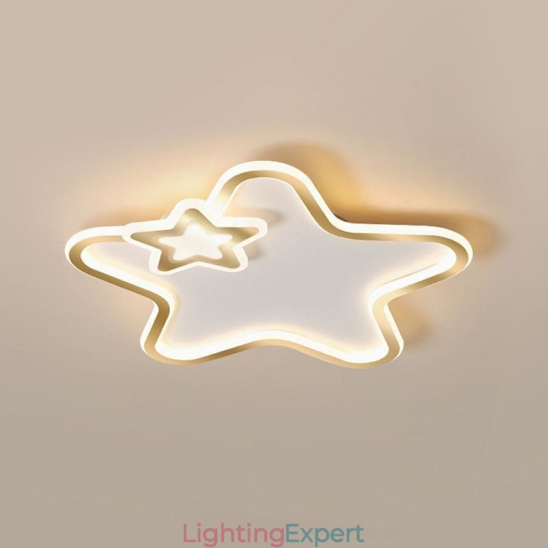 Creative Star Flush Mount Golden Star Ceiling Light