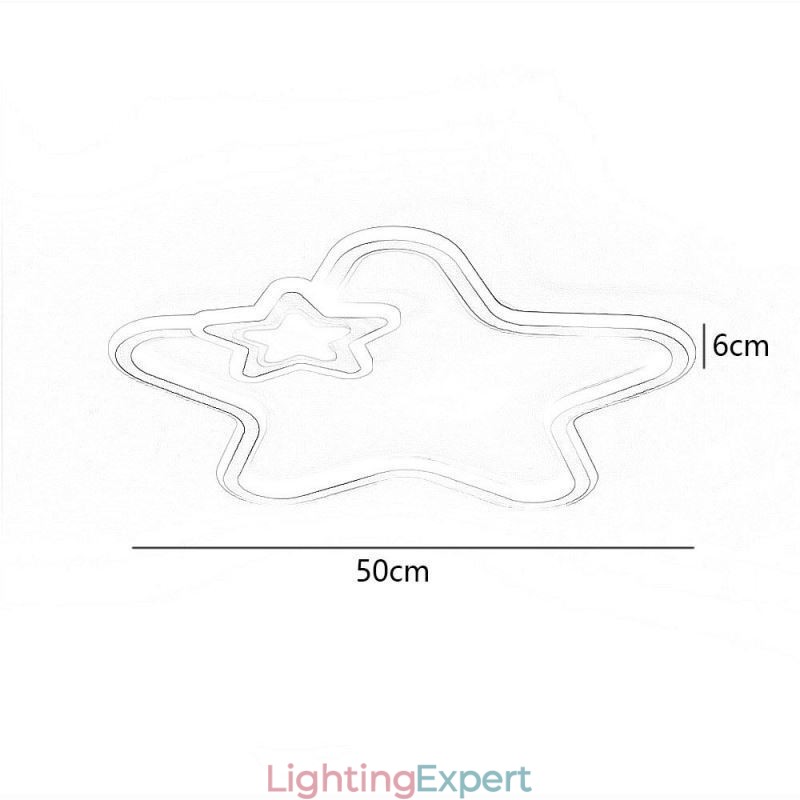 Creative Star Flush Mount Golden Star Ceiling Light