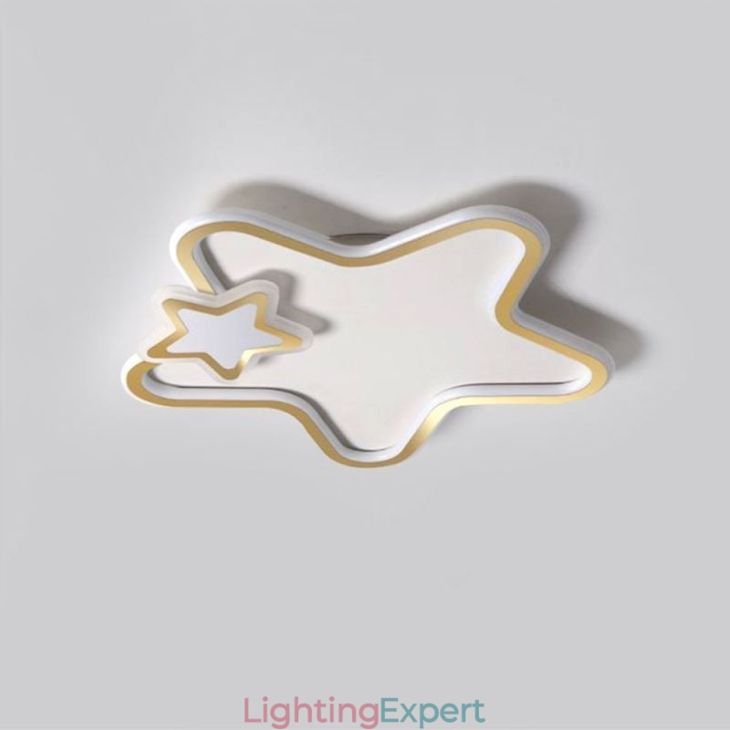 Creative Star Flush Mount Golden Star Ceiling Light