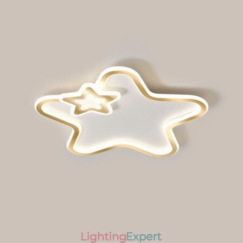 Creative Star Flush Mount Golden Star Ceiling Light