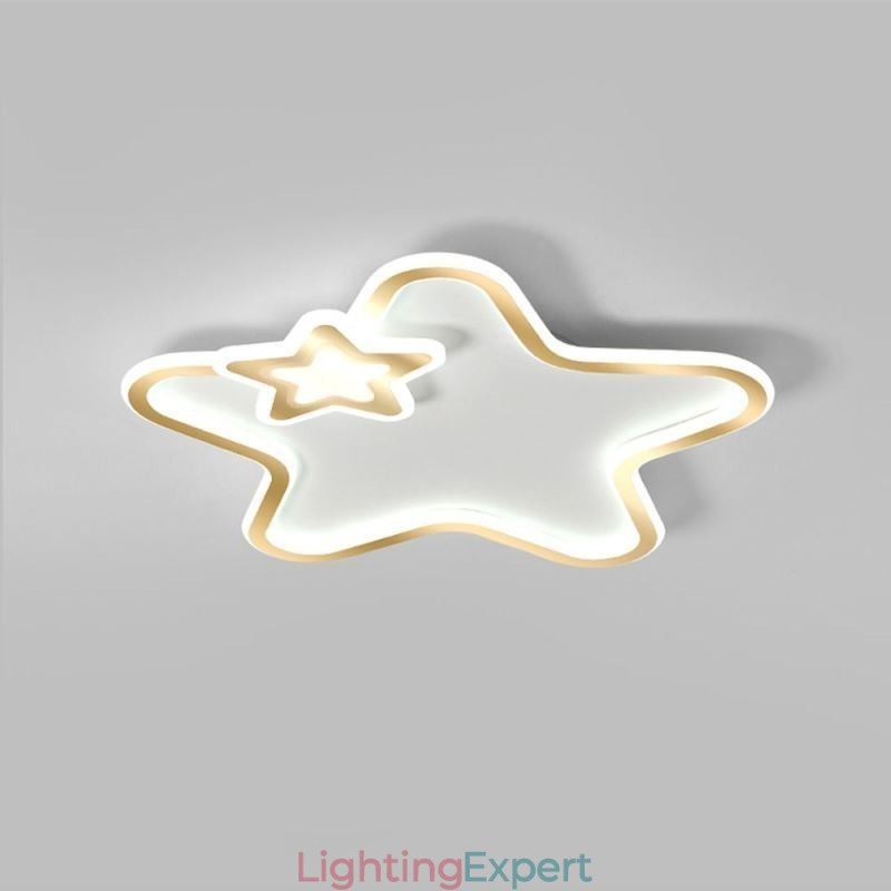 Creative Star Flush Mount Golden Star Ceiling Light