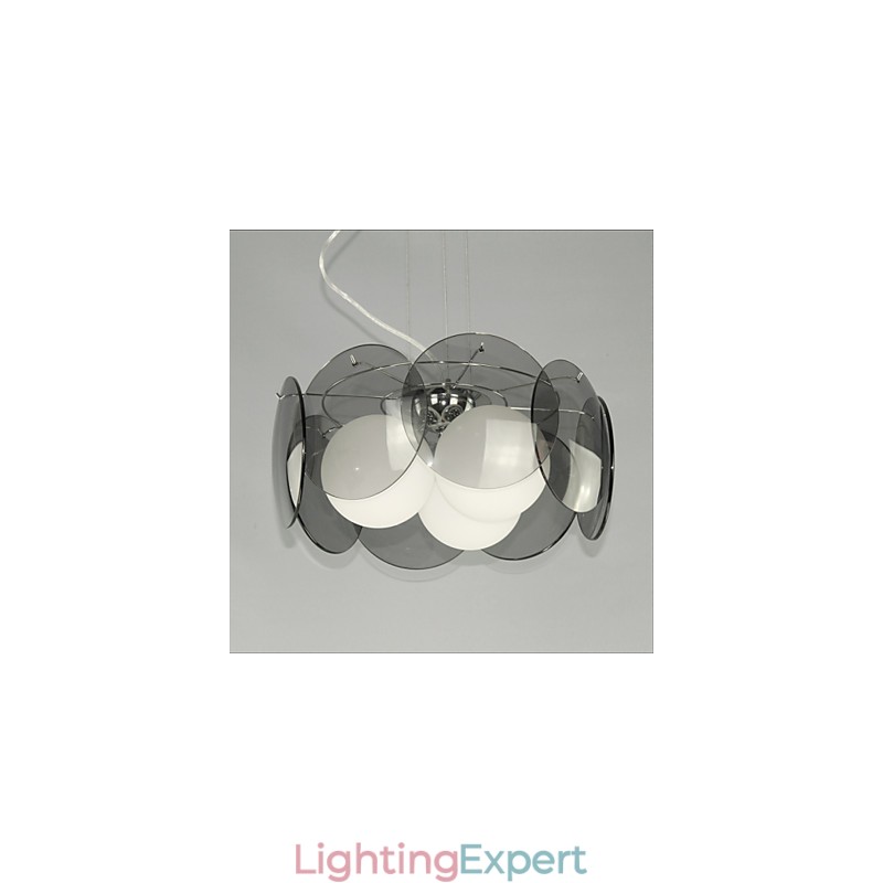 deals Milan Simple Fashion Style Chandelier Light Smoke Gray Glass Chandelier
