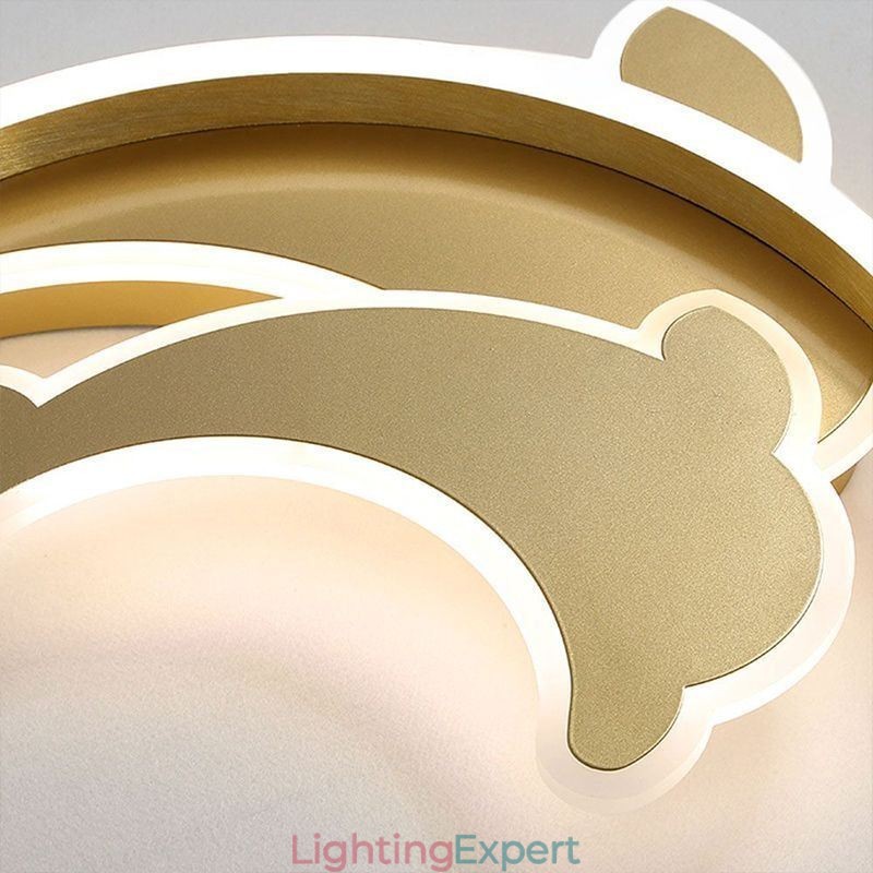 Gold Dolphin Flush Mount Ceiling Light