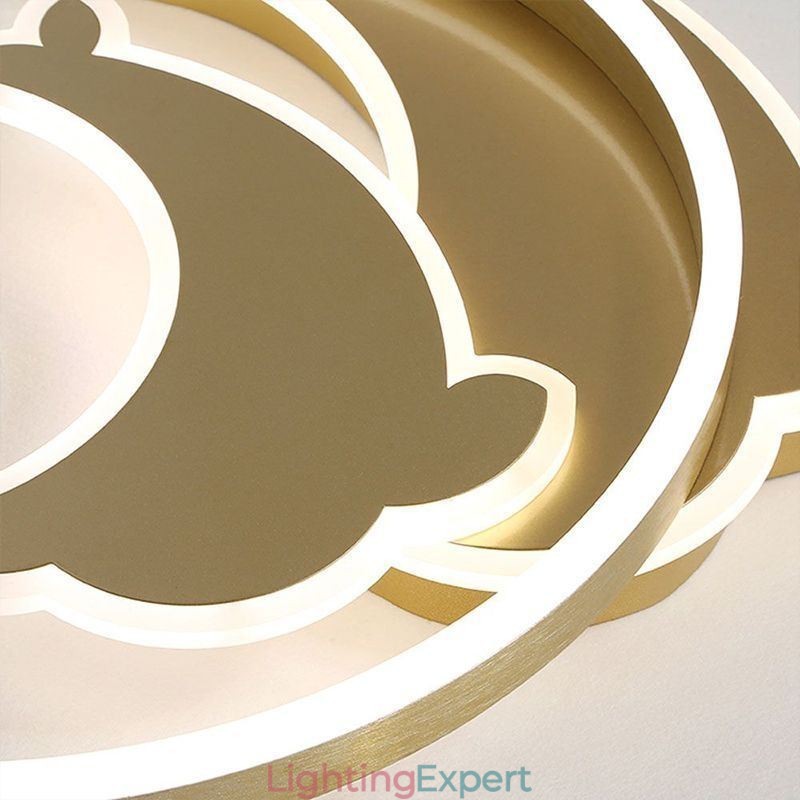 Gold Dolphin Flush Mount Ceiling Light