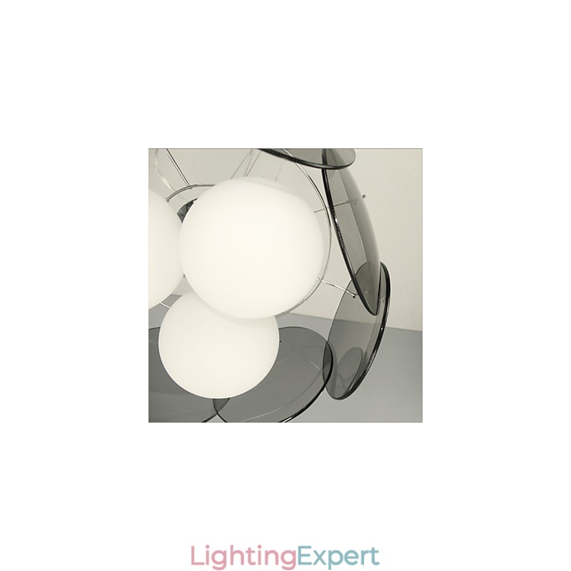 deals Milan Simple Fashion Style Chandelier Light Smoke Gray Glass Chandelier