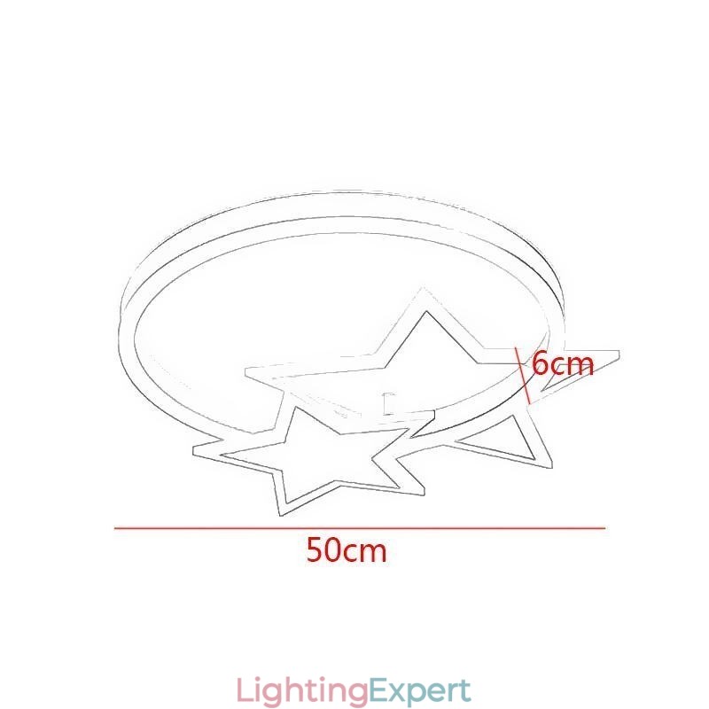 Star Flush Mount Ceiling Light Acrylic Double Stars Light Fixture