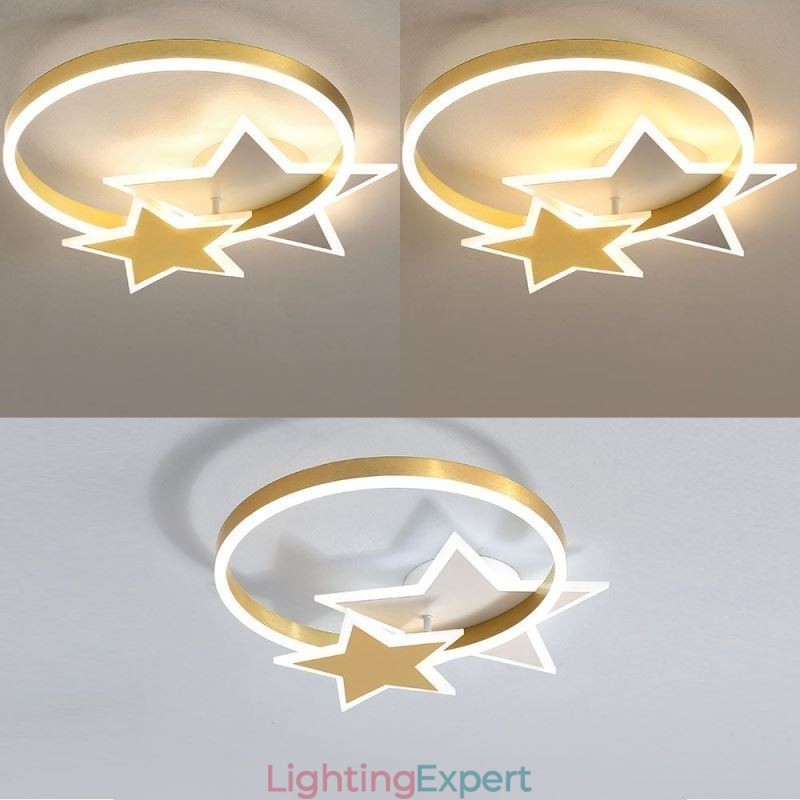 Star Flush Mount Ceiling Light Acrylic Double Stars Light Fixture