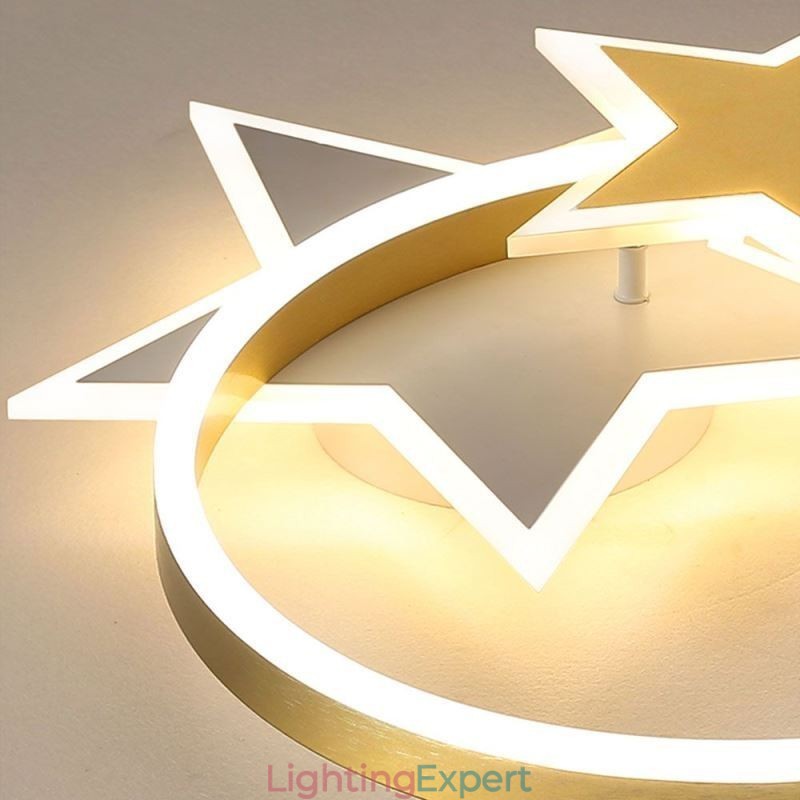 Star Flush Mount Ceiling Light Acrylic Double Stars Light Fixture