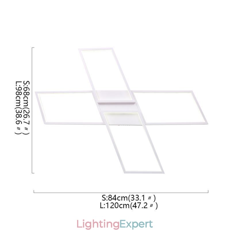 X Shaped Flush Mount Minimalist Acrylic Ceiling Light
