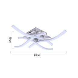 Modern Simple Flush Mount Acrylic 4 Lights Wave Shaped Ceiling Light