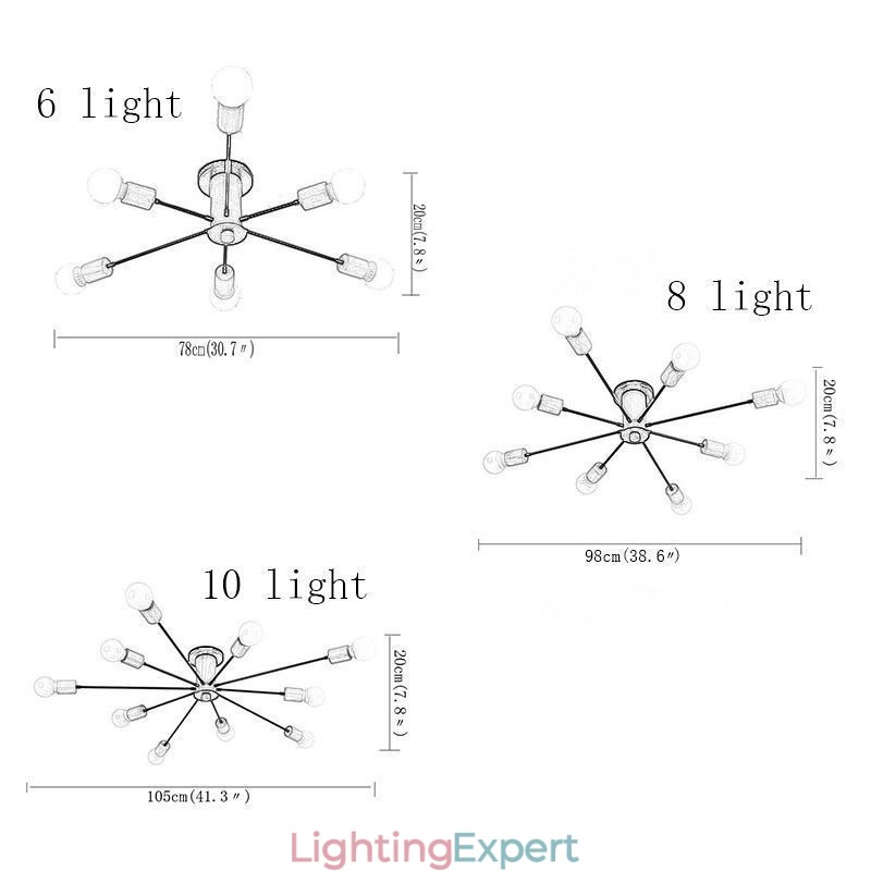 Modern Magic Beans Flush Mount Wood Branch Chandelier