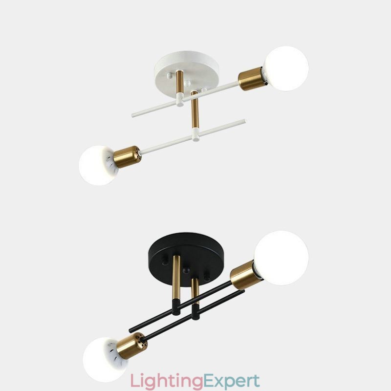 Simple Magic Beans Flush Mount Crossed Ceiling Light