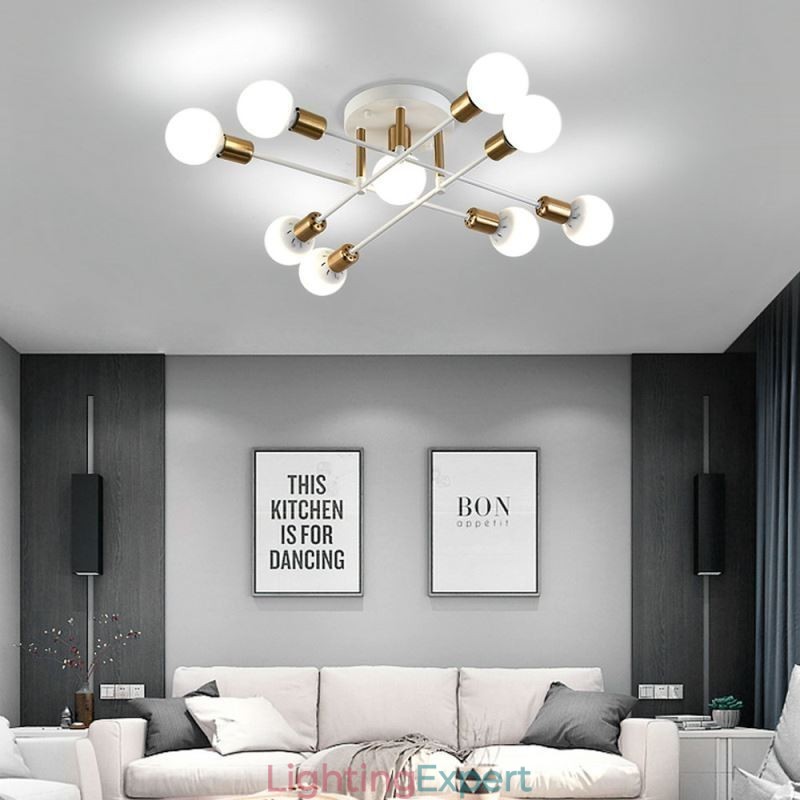 Simple Magic Beans Flush Mount Crossed Ceiling Light