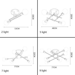 Simple Magic Beans Flush Mount Crossed Ceiling Light
