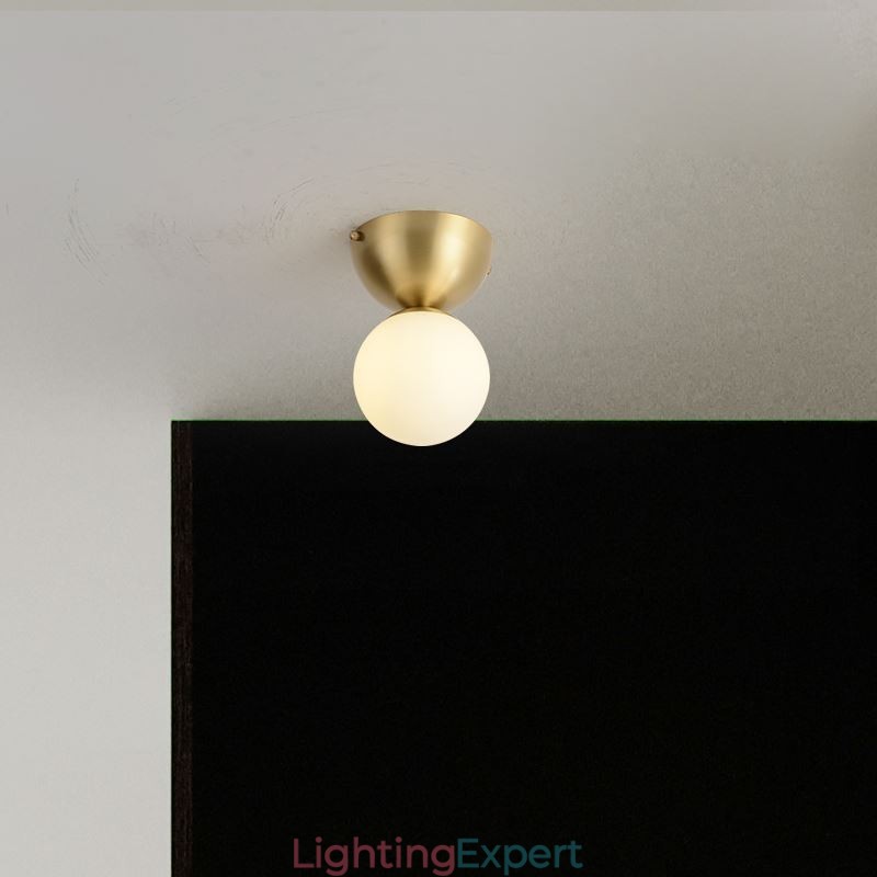 Nordic Brass Mini Flush Mount Ceiling Light Foyer Lighting