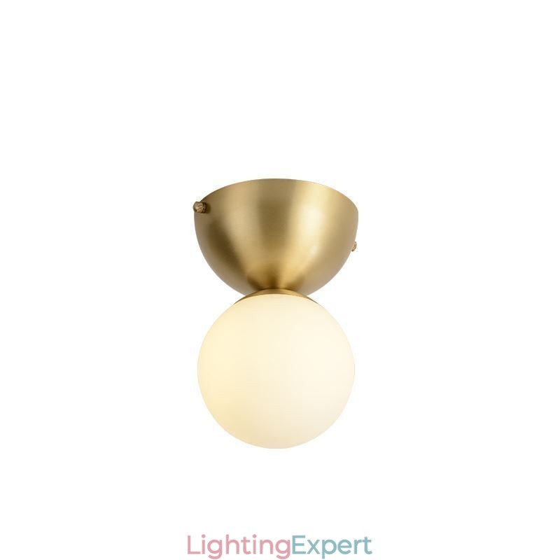 Nordic Brass Mini Flush Mount Ceiling Light Foyer Lighting