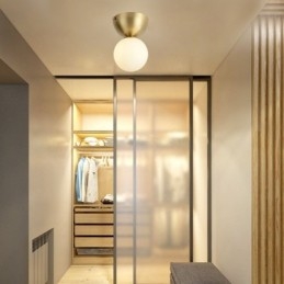 Nordic Brass Mini Flush Mount Ceiling Light Foyer Lighting