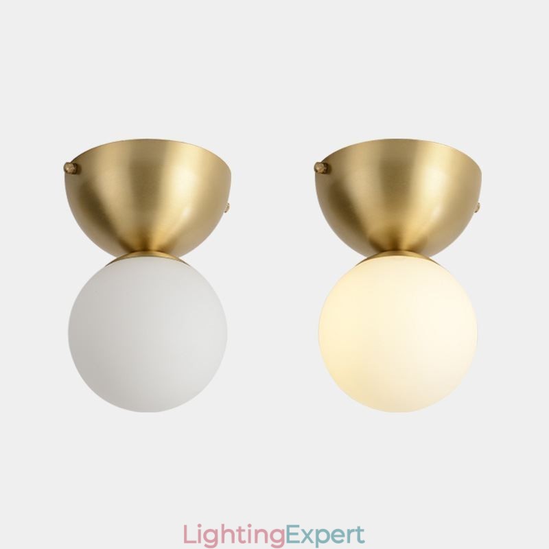 Nordic Brass Mini Flush Mount Ceiling Light Foyer Lighting