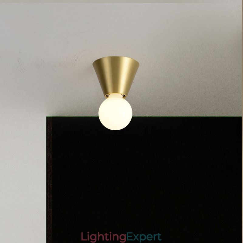 Nordic Brass Mini Flush Mount Ceiling Light