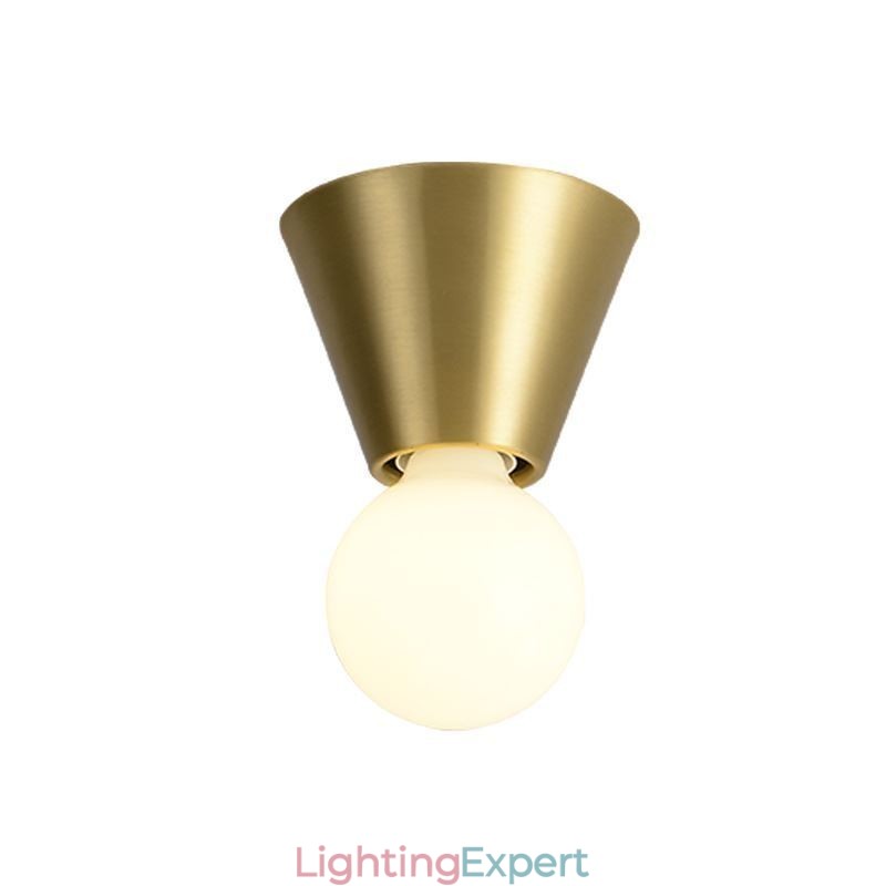 Nordic Brass Mini Flush Mount Ceiling Light