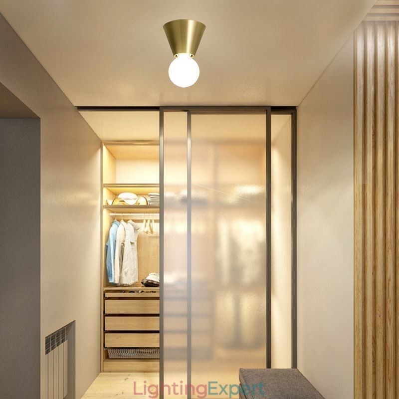 Nordic Brass Mini Flush Mount Ceiling Light