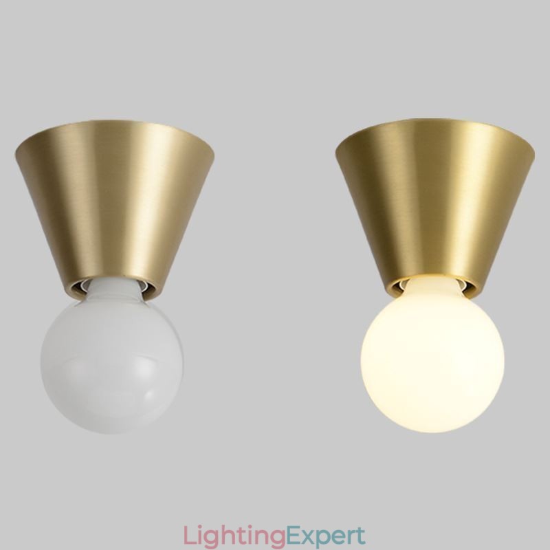 Nordic Brass Mini Flush Mount Ceiling Light