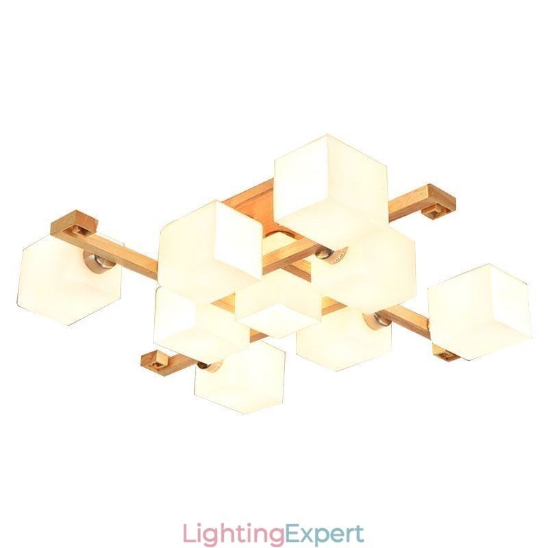 Nordic Flush Mount Ceiling Light Creative Warm Solid Wood Light