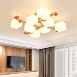 Nordic Flush Mount Ceiling Light Creative Warm Solid Wood Light