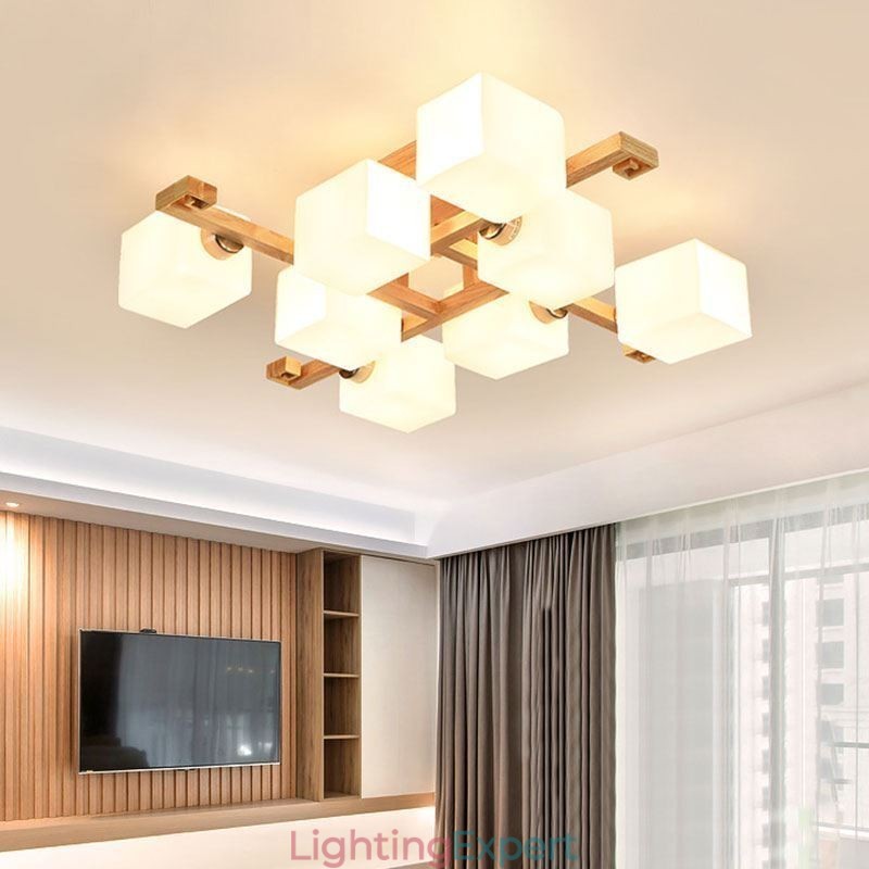 Nordic Flush Mount Ceiling Light Creative Warm Solid Wood Light