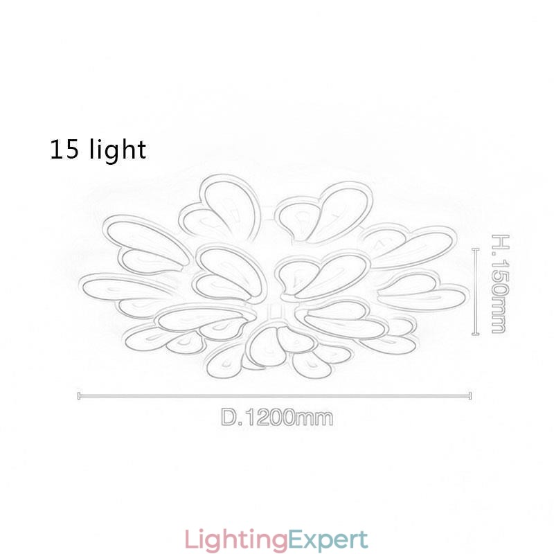 Modern Simple Flush Mount Acrylic Petal Shape Ceiling Light