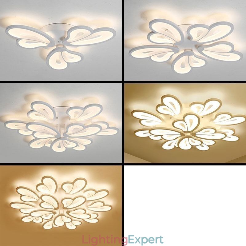 Modern Simple Flush Mount Acrylic Petal Shape Ceiling Light