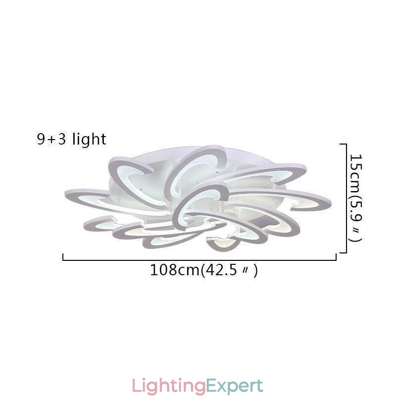 Modern Simple Flush Mount Acrylic Windmill Ceiling Light