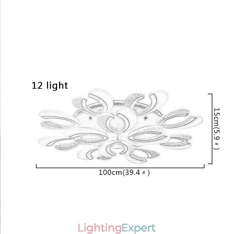 Modern Simple Flush Mount Acrylic Heart Shape Ceiling Light