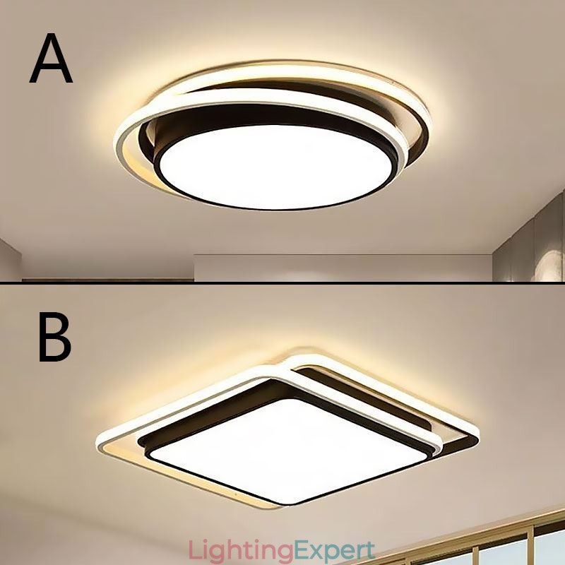 Modern Simple Flush Mount Geometric Ceiling Light Square Frame Lamp Light