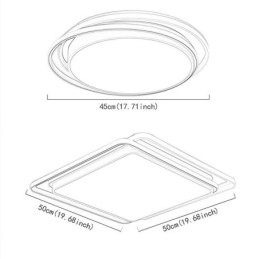 Modern Simple Flush Mount Geometric Ceiling Light Square Frame Lamp Light