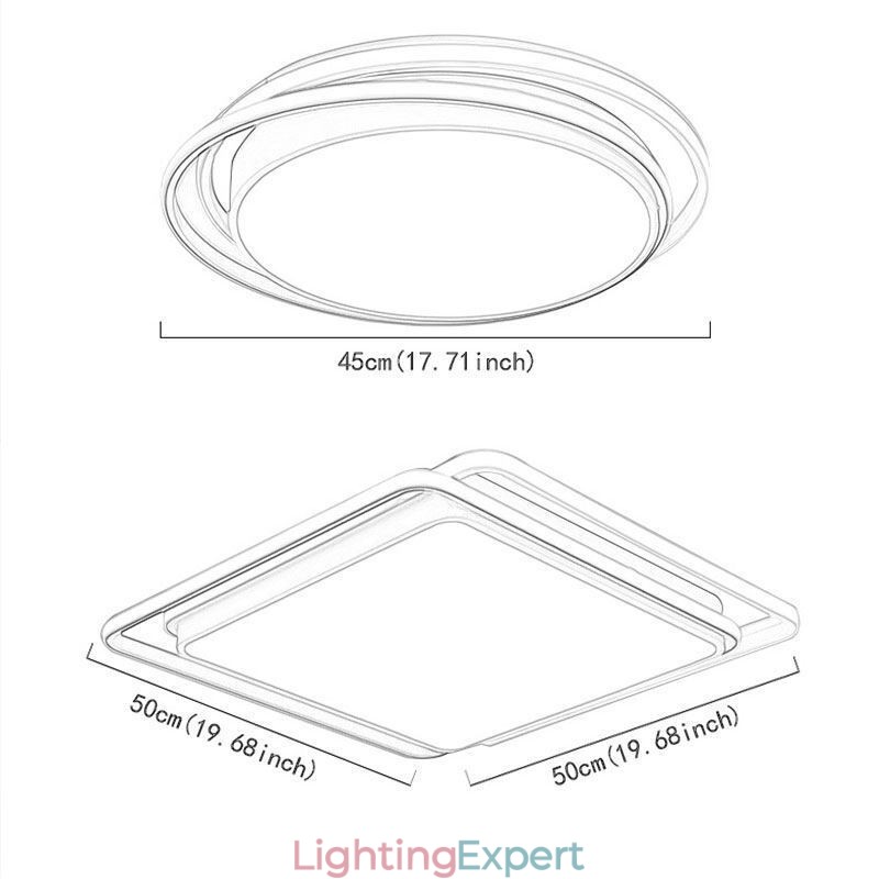 Modern Simple Flush Mount Geometric Ceiling Light Square Frame Lamp Light