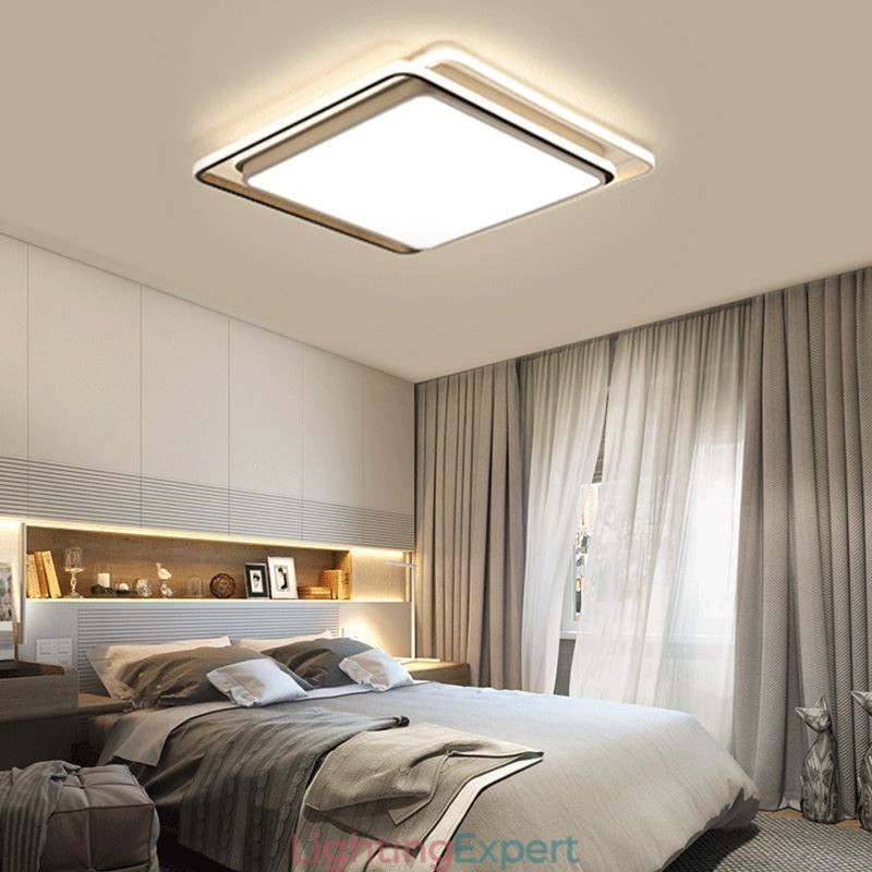 Modern Simple Flush Mount Geometric Ceiling Light Square Frame Lamp Light