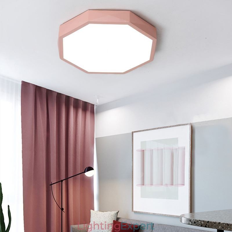 Modern Flush Mount Special Hexagon Design Ceiling Light Ultra Thin Lamp Light