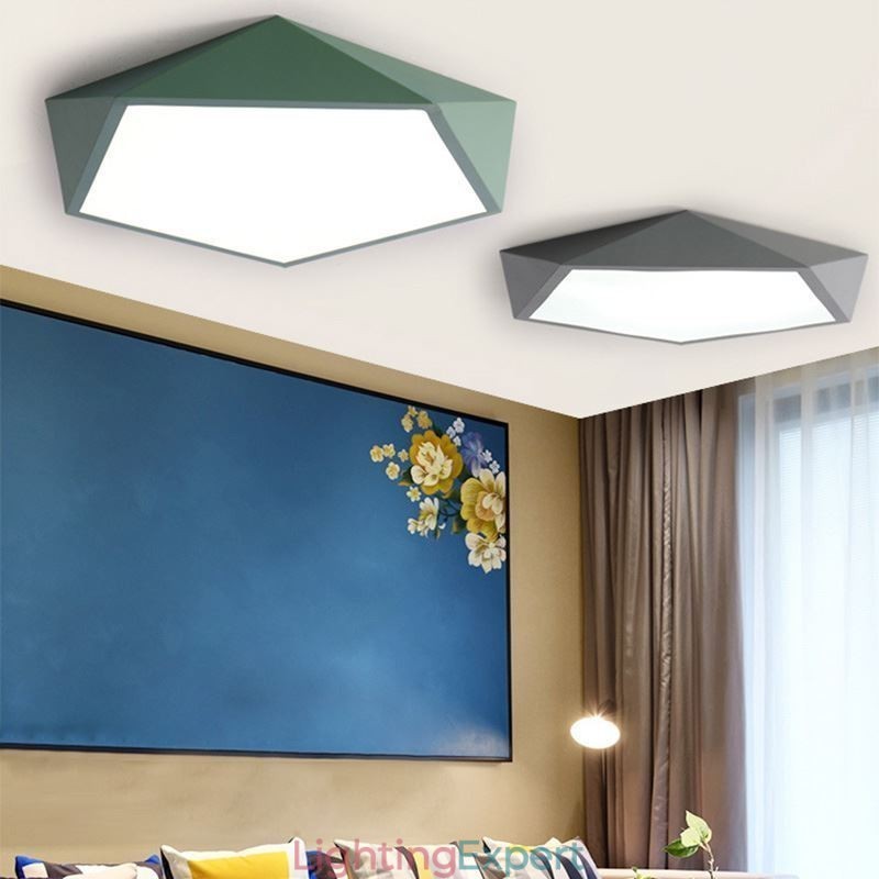 Modern Flush Mount Diamond Design Ceiling Light Ultra Thin Home Lighting Light
