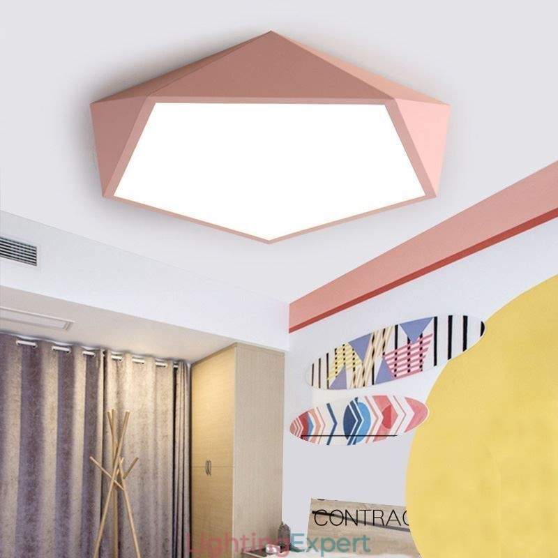 Modern Flush Mount Diamond Design Ceiling Light Ultra Thin Home Lighting Light