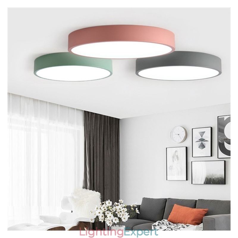 Contemporary Flush Mount Ultra Thin Ceiling Light Round Lamp Light