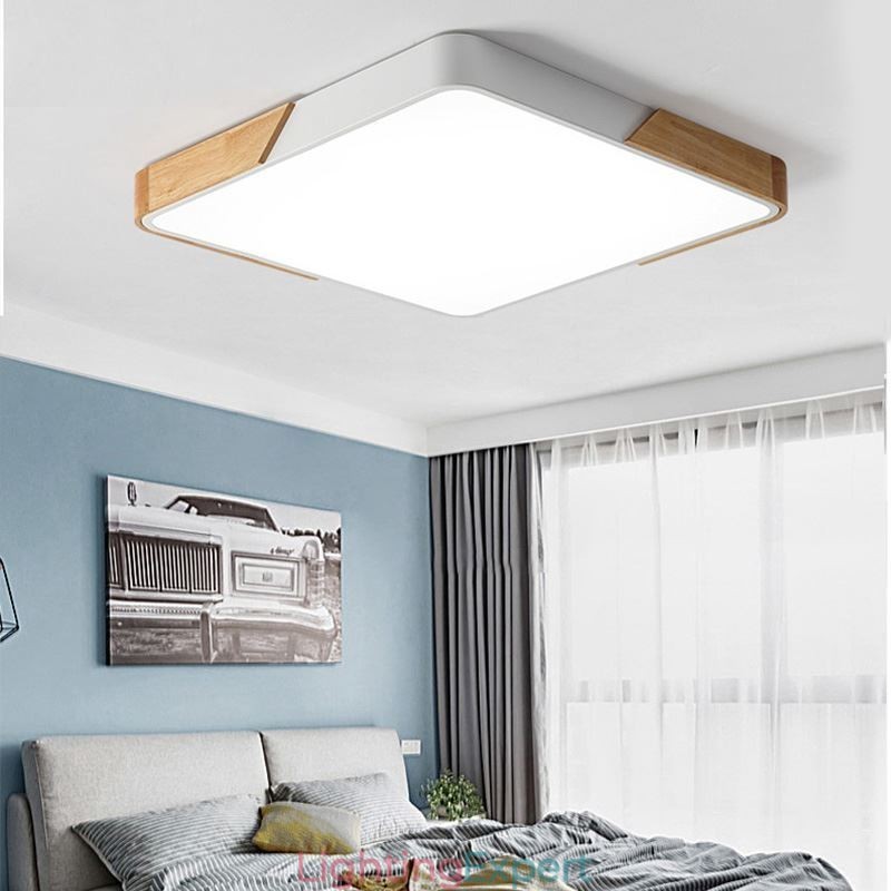 Simple Flush Mount Wood Frame Ceiling Light Super Thin Design Lamp Dinging Light