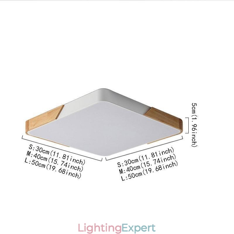 Simple Flush Mount Wood Frame Ceiling Light Super Thin Design Lamp Dinging Light