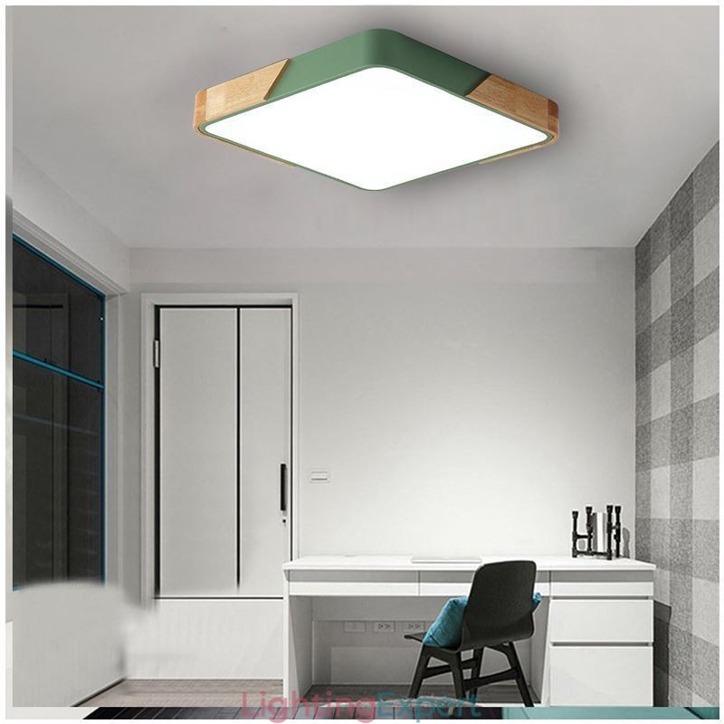 Simple Flush Mount Wood Frame Ceiling Light Super Thin Design Lamp Dinging Light
