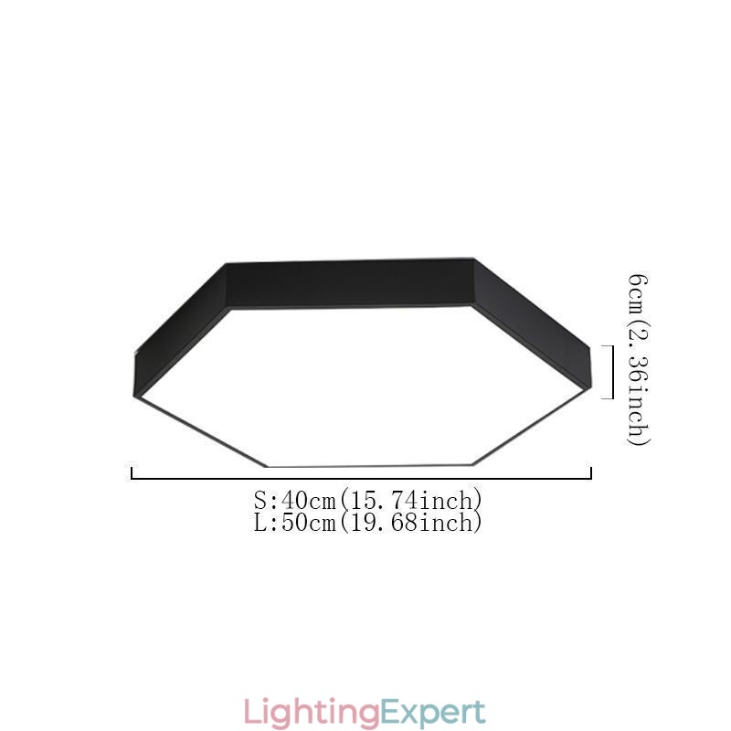 Contemporary Simple Flush Mount Hexagon Ceiling Light