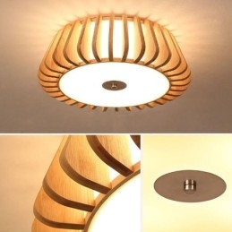 Nordic Round Flush Mount Creative Bamboo Ceiling Lighting