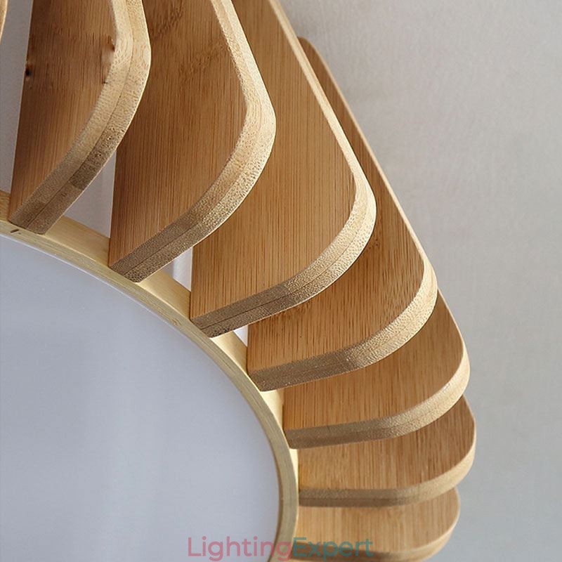 Nordic Round Flush Mount Creative Bamboo Ceiling Lighting